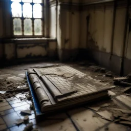 una libreta en un castillo abandonado