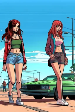 gta tarzı 2 kız 2D arkaplan biraz daha detaylı
