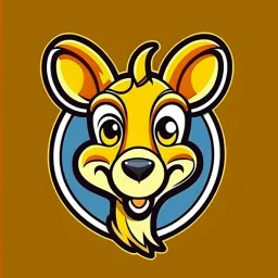 Kangaroo Mascot Logo in the style of 1997 pop culture, Fancy, Professional, Hotel Logo.