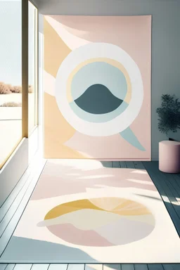 rug modern design nordic minimal feminine pastel sun