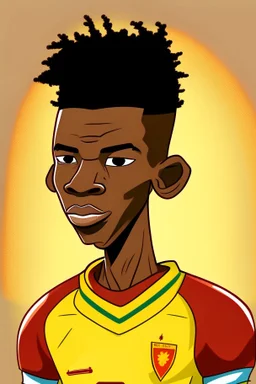 Jeremy Doku Belgian-Ghanaian footballer ,cartoon 2d