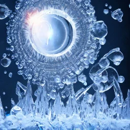 celestial, reflection, ice crystals, snow, icicles