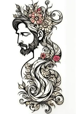 man floral wall art