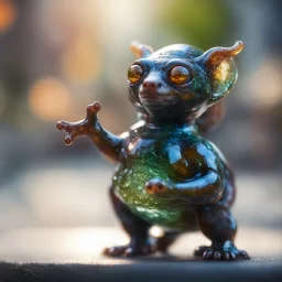 snail gremlin t-pose upper body of bear gargoyle made from tinted murano glass ,bokeh like f/0.8, tilt-shift lens 8k, high detail, smooth render, down-light, unreal engine,bokeh like f/0.8, tilt-shift lens 8k, high detail, smooth render, down-light, unreal engine