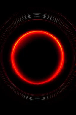 a black hole with a red aura having 2 stars inside like eyes