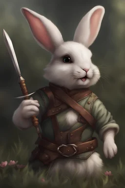 cute bunny dnd adventurer realism art