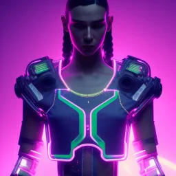 A cyberpunk soldier Armor car wearing girl,cyberpunk 2077, ultra realistic,shiny, smooth, studio quality, octane render, Surrealism, Triadic colour scheme,glow-stick, ambient lighting,nightclub lighting, polaroid, 100mm