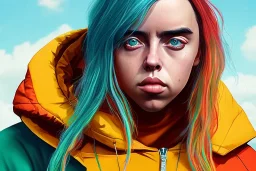 Billie Eilish, clip, photorealistic, 8k