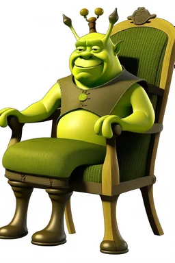 chair with shrek head, no background