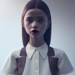 Jenna ortega Peter Pan Collar Flare Dress,vampy lipstick, hyper detail, octane render, unreal engine 5, photorealistic, 8k resulation