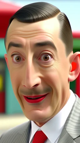 A man looks like pee wee Herman