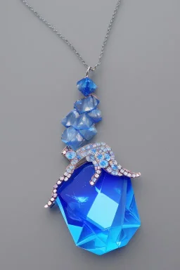 Femme cosmique belle fine jolie yeux bleu collier de cristal long cheveux étoilés, front avec une perle de cristal