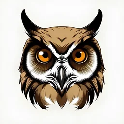 simple owl face image color