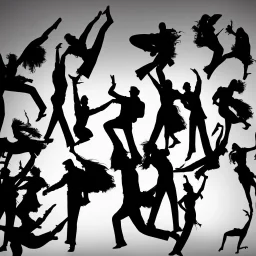 Jazz dancers, Silhouettes, gestures