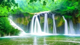 big water falls in a karstic rain forest