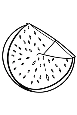 watermelon minimalistic, line art, background, vector, svg, coloring page, black outline on white background