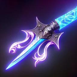 A fantasy zweihander, the blade is made up of glimmering ice, it's hilt is crafted from swirling vines, leading to a vibrant rose crystal at the pommel, with a black background behind it. Zoomed out, HD