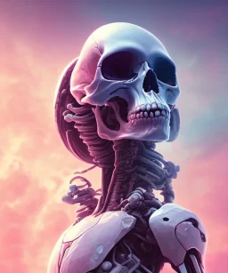 Android skull, full body close up, soft light atmosphere, light effect，vaporwave colorful, concept art, smooth, extremely sharp detail, finely tuned detail, ultra high definition, 8 k, unreal engine 5, ultra sharp focus