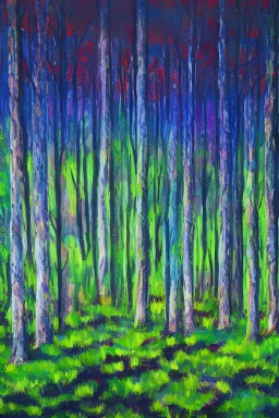 A painted forest.