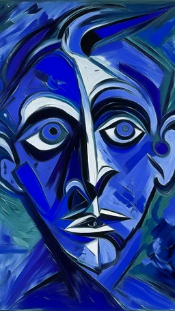 A blackish blue violet dark isles filled with gloom painted by Pablo Picasso
