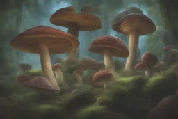 prompt 26: Enchanted forest mushrooms::1 luminous caps, mystical glen, fairy realm, macro fantasy, nature::0.9 magical, mushrooms, forest, enchanting, fantasy::0.7-ar 16:9 --v 5.2 --s 250