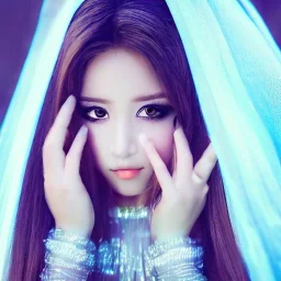 portrait photography of an ethereal beautiful idol, with crystal eyes, magical environment,