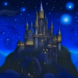 Extremely detailed Zentangle style art with realistic creativity, castle with multi-layered and supernatural healing powers from heaven, touching the deepest part of the heart, starry sky background. Modifiers: extremely detailed fantasy intricate 8k very attractive beautiful dynamic lighting fantastic view Unreal Engine 高清晰度 超现实主义 数字绘画 高细节 绗缝 高度详细 Rembrandt Van Rijn 清晰聚焦 分形艺术 高质量 高分辨率