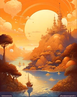 "Cute coloring pages : illustration of high quality, highly detailed, Picture a surreal dreamscape where reality and imagination entwine, The canvas is bathed in an otherworldly glow, reminiscent of the luminescent brilliance found in the works of Maxfield Parrish, A soft, celestial radiance permeates the scene, casting enchanting shadows that dance upon the fantastical tableau, The central focus is a mythical creature, a hybrid of nature and fantasy—a creature born of artistic whimsy, Its form