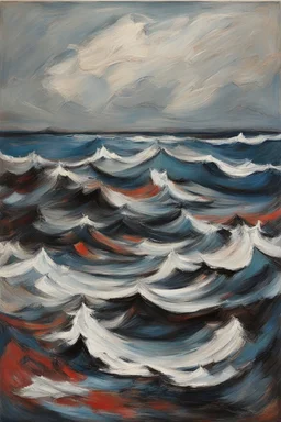 Seascape in the style of frank Auerbach