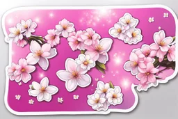 fantastic light cherry blossoms each as individualized stickers, sticker sheet