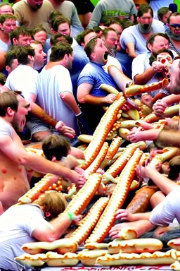 Sausage eating competition ended up in chaos