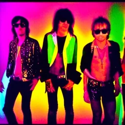 photo, the coolest rock n roll band ever, bright colors, neon lights, party with me