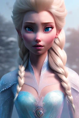 Elsa from Frozen, semirealistic, 8k resolution concept art portrait by Greg Rutkowski,