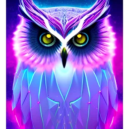 symmetry!! product render poster vivid colors divine proportion owl, ice and snow, purple tones, glowing fog intricate, elegant, highly detailed, digital painting, artstation, concept art, smooth, sharp focus, illustration
