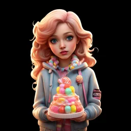 candy girl teenager, 3d,