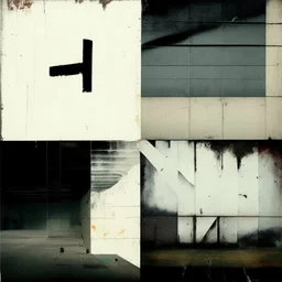 Minimal contemporary oil paintings of concrete walled carpark covered in typography graphic. In the style of Justin Mortimer and Francis Bacon.