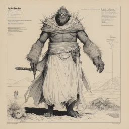 ConceptSheet: AD&D monster sandman, with statistics [by Moebius]