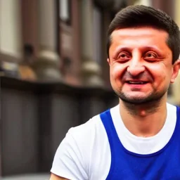 Volodymyr Zelensky WITH A BEARD wearing TANKTOP