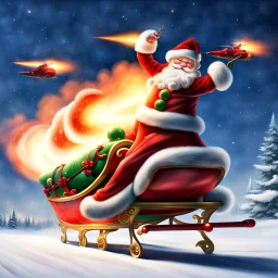 The sleigh belonging to Santa Claus has jets with afterburners