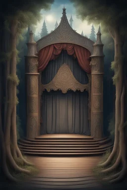 театральная сцена в славянском стиле сказок