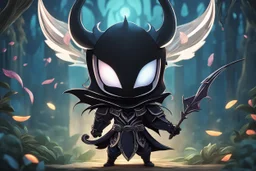 Chibi Hollow knight venom in 8k solo leveling shadow artstyle, in the style of fairy academia, hollow knight them, mask, close picture, neon lights, intricate details, highly detailed, high details, detailed portrait, masterpiece,ultra detailed, ultra quality