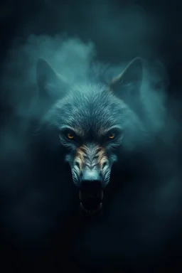 hyper realistic image of the most horrifying, creepiest wolf ever, with dark fog emanating, epic aesthetic, dark color grading, dark weather aesthetic, extremely terrifying, horror movie inspired, retro camera