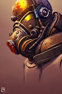 hardmesh retro futurist steampunk fallout 7 6 power armor head, hyper realistic, art gta 5 cover, official fanart behance hd artstation by jesper ejsing, by rhads, makoto shinkai and lois van baarle, ilya kuvshinov, ossdraws, that looks like it is from borderlands and by feng zhu and loish and laurie greasley, victo ngai, andreas rocha, john harris radiating a glowing aura global illumination ray tracing hdr