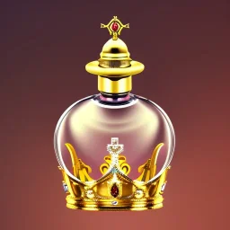 a picture of a crown shaped perfume bottle