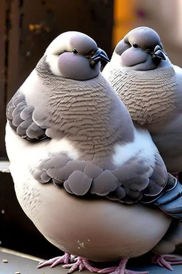 Chubby and cute pigeons