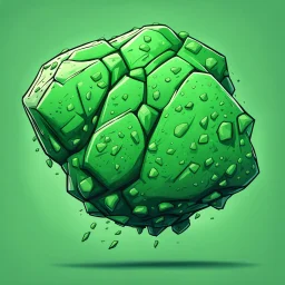 green cartoon asteroid stylized