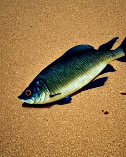 Ein fisch im trockenen