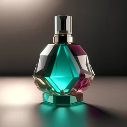 generate me an aesthetic complete image of Perfume Bottle with Crystal Prism