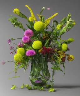 Photorealistic flower arrangement from an alien planet