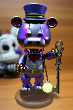 3d plastic figurine of Freddy from five nights at Freddy's - on a key holder